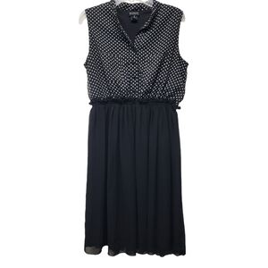 Enfocus Studio Sleeveless Mini Dress Size 6 Polka-dot Top Elastic Waist Y2K Work